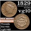 Image 1 : 1829 Coronet Head Large Cent 1c Grades vg+
