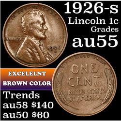 1926-s Lincoln Cent 1c Grades Choice AU
