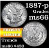 Image 1 : 1887-p Morgan Dollar $1 Grades GEM+ Unc