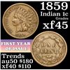 Image 1 : 1859 Indian Cent 1c Grades xf+