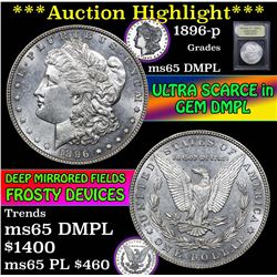 ***Auction Highlight*** 1896-p Morgan Dollar $1 Graded GEM Unc DMPL By USCG (fc)
