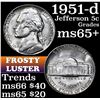 Image 1 : 1951-d Jefferson Nickel 5c Grades GEM+ Unc