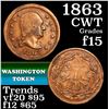 Image 1 : 1863 Washington Civil War Token 1c Grades f+