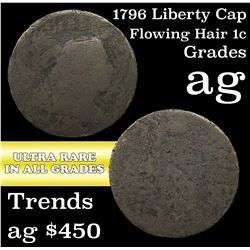 1796 Liberty Cap Flowing Hair large cent 1c Grades ag