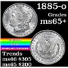 Image 1 : 1885-o Morgan Dollar $1 Grades GEM+ Unc