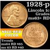 Image 1 : 1928-p Lincoln Cent 1c Grades Select+ Unc RD