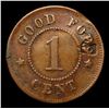 Image 2 : (1863) Ohio Civil War Token 1c Grades vf+