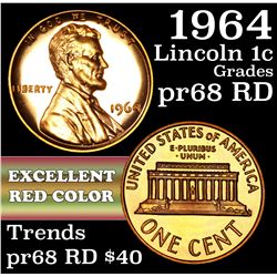 1964 Lincoln Cent 1c Grades Gem++ Proof Red
