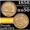 Image 1 : 1858 SL Flying Eagle Cent 1c Grades AU, Almost Unc