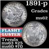 Image 1 : 1891-p Morgan Dollar $1 Grades Select Unc