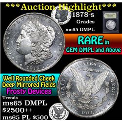 ***Auction Highlight*** 1878-s Morgan Dollar $1 Graded GEM Unc DMPL By USCG (fc)