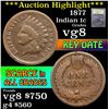 Image 1 : ***Auction Highlight*** 1877 Indian Cent 1c Graded vg, very good By USCG (fc)