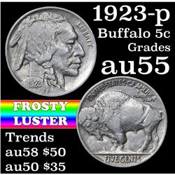 1923-p Buffalo Nickel 5c Grades Choice AU