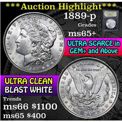 ***Auction Highlight*** 1889-p Morgan Dollar $1 Graded GEM+ Unc By USCG (fc)