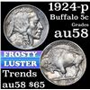 Image 1 : 1924-p Buffalo Nickel 5c Grades Choice AU/BU Slider