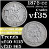 Image 1 : 1876-cc Seated Liberty Dime 10c Grades vf++