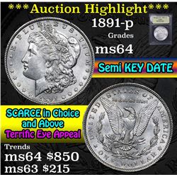 ***Auction Highlight*** 1891-p Morgan Dollar $1 Graded Choice Unc By USCG (fc)