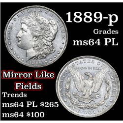 1889-p Morgan Dollar $1 Grades Choice Unc PL