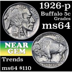 1926-p Buffalo Nickel 5c Grades Choice Unc