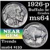 Image 1 : 1926-p Buffalo Nickel 5c Grades Choice Unc