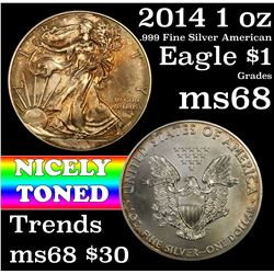 2014 1 oz .999 fine Silver American Silver Eagle Dollar $1 Grades GEM+++ Unc