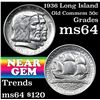 Image 1 : 1936 Long Island Old Commem Half Dollar 50c Grades Choice Unc