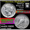 Image 1 : ***Auction Highlight*** 1921-p Peace Dollar $1 Graded Select+ Unc by USCG (fc)