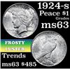 Image 1 : 1924-s Peace Dollar $1 Grades Select Unc