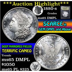 ***Auction Highlight*** 1880-s Morgan Dollar $1 Graded GEM Unc DMPL By USCG (fc)