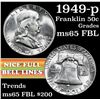 Image 1 : 1949-p Franklin Half Dollar 50c Grades GEM FBL
