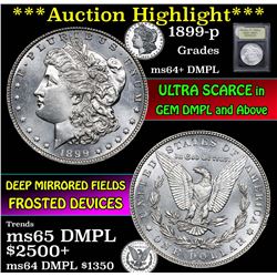 ***Auction Highlight*** 1899-p Morgan Dollar $1 Graded Choice Unc+ DMPL By USCG (fc)