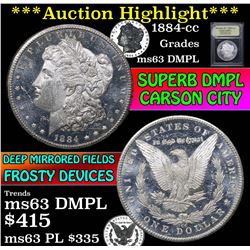 ***Auction Highlight*** 1884-cc Morgan Dollar $1 Graded Select Unc DMPL By USCG (fc)