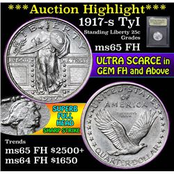 ***Auction Highlight*** 1917-s Ty1 Standing Liberty Quarter 25c Graded GEM FH By USCG (fc)