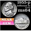 Image 1 : 1955-p Jefferson Nickel 5c Grades Choice Unc