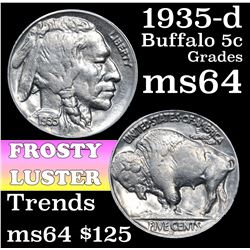 1935-d Buffalo Nickel 5c Grades Choice Unc