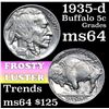 Image 1 : 1935-d Buffalo Nickel 5c Grades Choice Unc