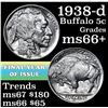 Image 1 : 1938-d Buffalo Nickel 5c Grades GEM++ Unc