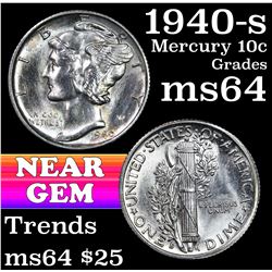 1940-s Mercury Dime 10c Grades Choice Unc