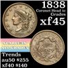 Image 1 : 1838 Coronet Head Large Cent 1c Grades xf+