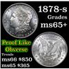 Image 1 : 1878-s Morgan Dollar $1 Grades GEM+ Unc