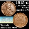 Image 1 : 1915-d Lincoln Cent 1c Grades Choice Unc BN