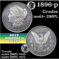 1896-p Morgan Dollar $1 Grades Select Unc+ DMPL