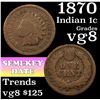 Image 1 : 1870 Indian Cent 1c Grades vg, very good