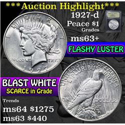 ***Auction Highlight*** 1927-d Peace Dollar $1 Graded Select+ Unc by USCG (fc)