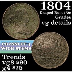1804 Draped Bust Half Cent 1/2c Grades vg details
