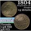 Image 1 : 1804 Draped Bust Half Cent 1/2c Grades vg details