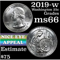 2019-w Washington Quarter 25c Grades GEM+ Unc