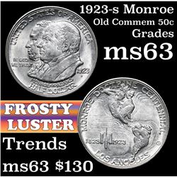 1923-s Monroe Old Commem Half Dollar 50c Grades Select Unc