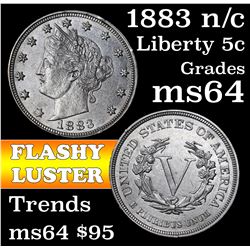 1883 n/c Liberty Nickel 5c Grades Choice Unc