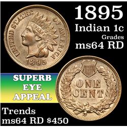 1895 Indian Cent 1c Grades Choice Unc RD